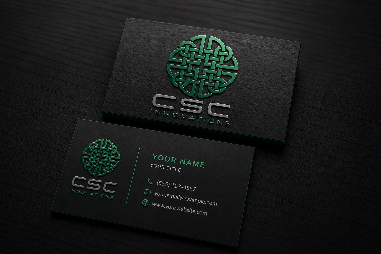 CSC Innovations business card front + back